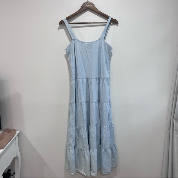 Tuckernuck Pomander Place Chambray Lola Midi Tank Dress, Blue, Tiered, XS - Picture 6 of 11